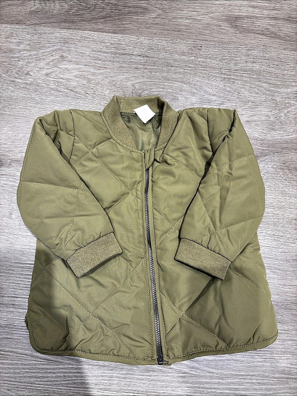 H&M Baby 12M Quilted Puffer Jacket in Green Like New